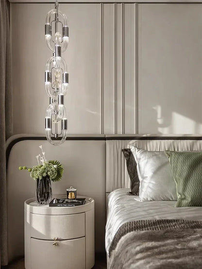 DecorBites™ Crystal Gold Chain Chandelier Ceiling Lamp for Home Décor