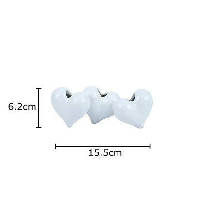 DecorBites™ Heart Ceramic Vase Modern Floral Arrangement Desk Decoration Aesthetic Decor