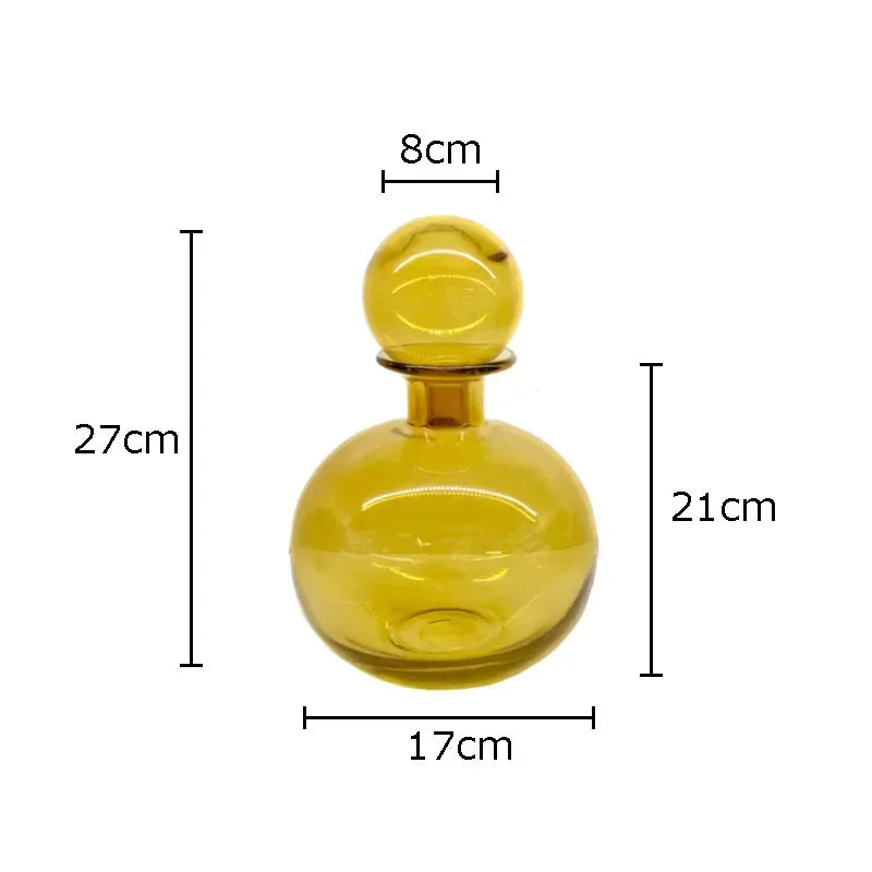 DecorBites™ Amber Glass Vase Hydroponics Desk Decoration Modern Home Decor