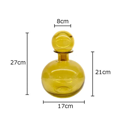 DecorBites™ Amber Glass Vase Hydroponics Desk Decoration Modern Home Decor