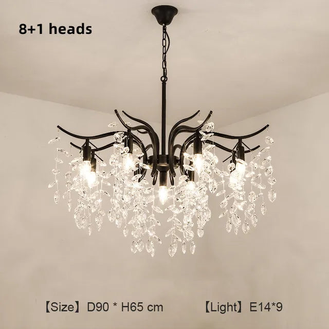 DecorBites™ Crystal Chandelier: Modern Luxe LED Branch Lighting for Living Room and Bedroom.