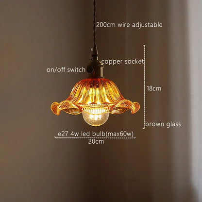 Lámpara colgante de cristal con rayas verdes DecorBites™ para decoración del hogar e iluminación de cocina