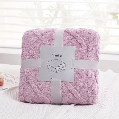 Manta de felpa jacquard acogedora DecorBites™: suave manta de invierno para el sofá, chal para la siesta en la oficina o de viaje.