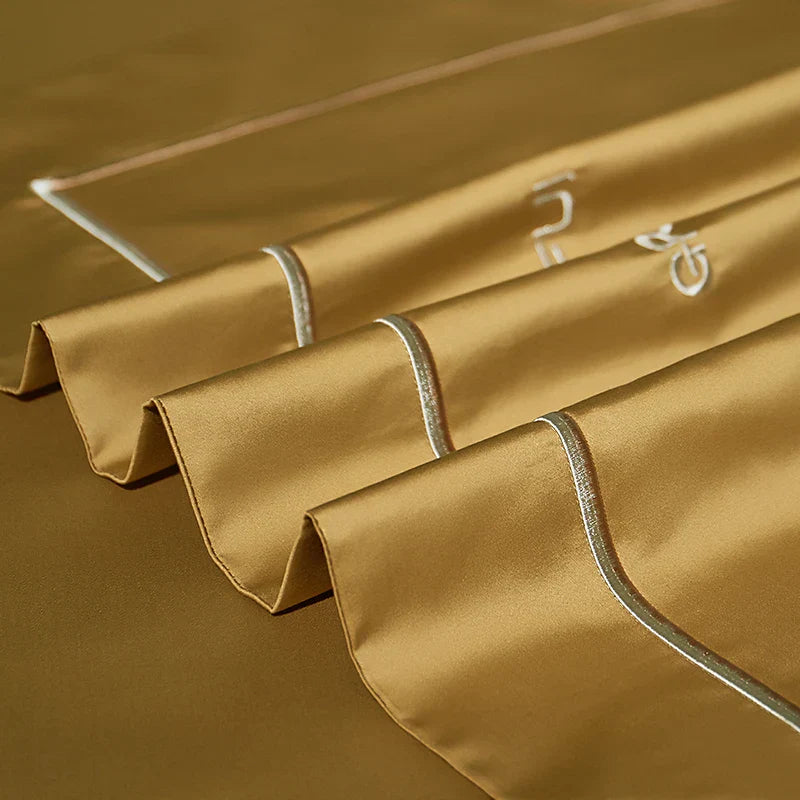 DecorBites™ 1000TC Egyptian Cotton Embroidery Bedding Set with Duvet Cover, Sheet, Pillowcase