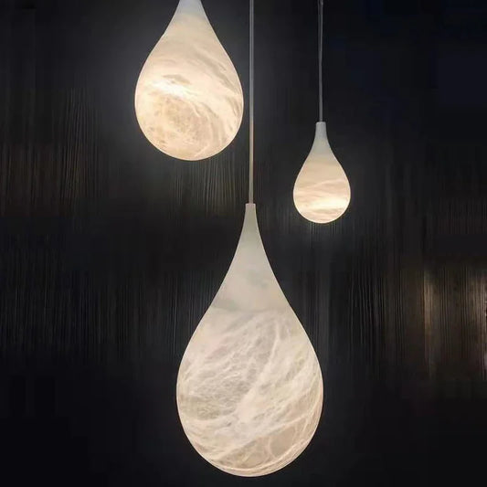 DecorBites™ Alabaster Pendant Lights LED Designer Hanging Lamps For Living Room