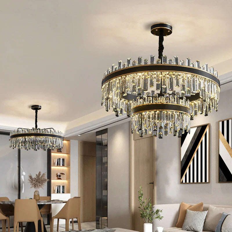 DecorBites™ Light Luxury Crystal Chandelier Pendant Lights Set - Modern LED Dimmable Lustre Combination