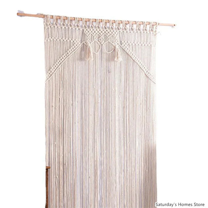 Decobites Boho Macrame Tassel Curtain Tapestry for Wedding Décor & Window Treatment