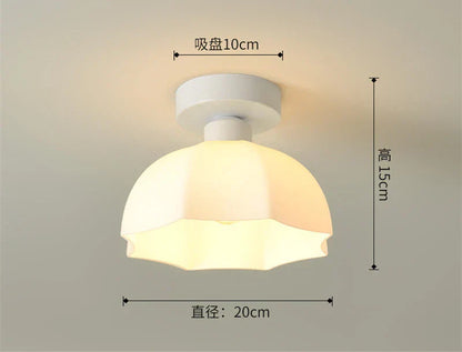 DecorBites™ Ceramic Glass Chandelier: Modern LED Ceiling Light for Living Room Aisle