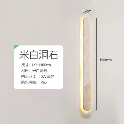 DecorBites™‎ مصباح حائط LED للفناء - مصباح خارجي عصري مقاوم للماء من الحجر الطبيعي