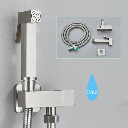 DecorBites™ Black Brass Bidet Faucet: Single Cold Water Tap, Handheld Sprayer Gun, Hygienic Shower Cleaner