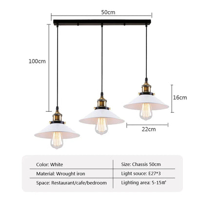 DecorBites™ Industrial Ceiling Chandelier for Kitchen Bedroom Restaurant Home, Black/White, 3 Heads