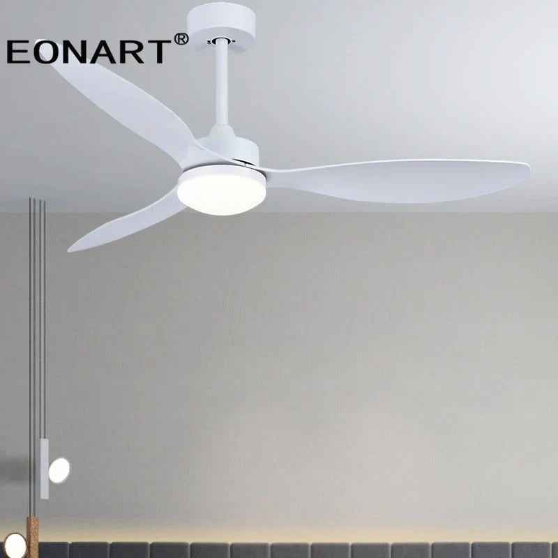 مروحة سقف DecorBites™ بشفرات بلاستيكية أنيقة مقاس 52 بوصة مع مصباح وجهاز تحكم عن بعد