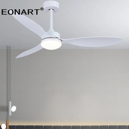 مروحة سقف DecorBites™ بشفرات بلاستيكية أنيقة مقاس 52 بوصة مع مصباح وجهاز تحكم عن بعد