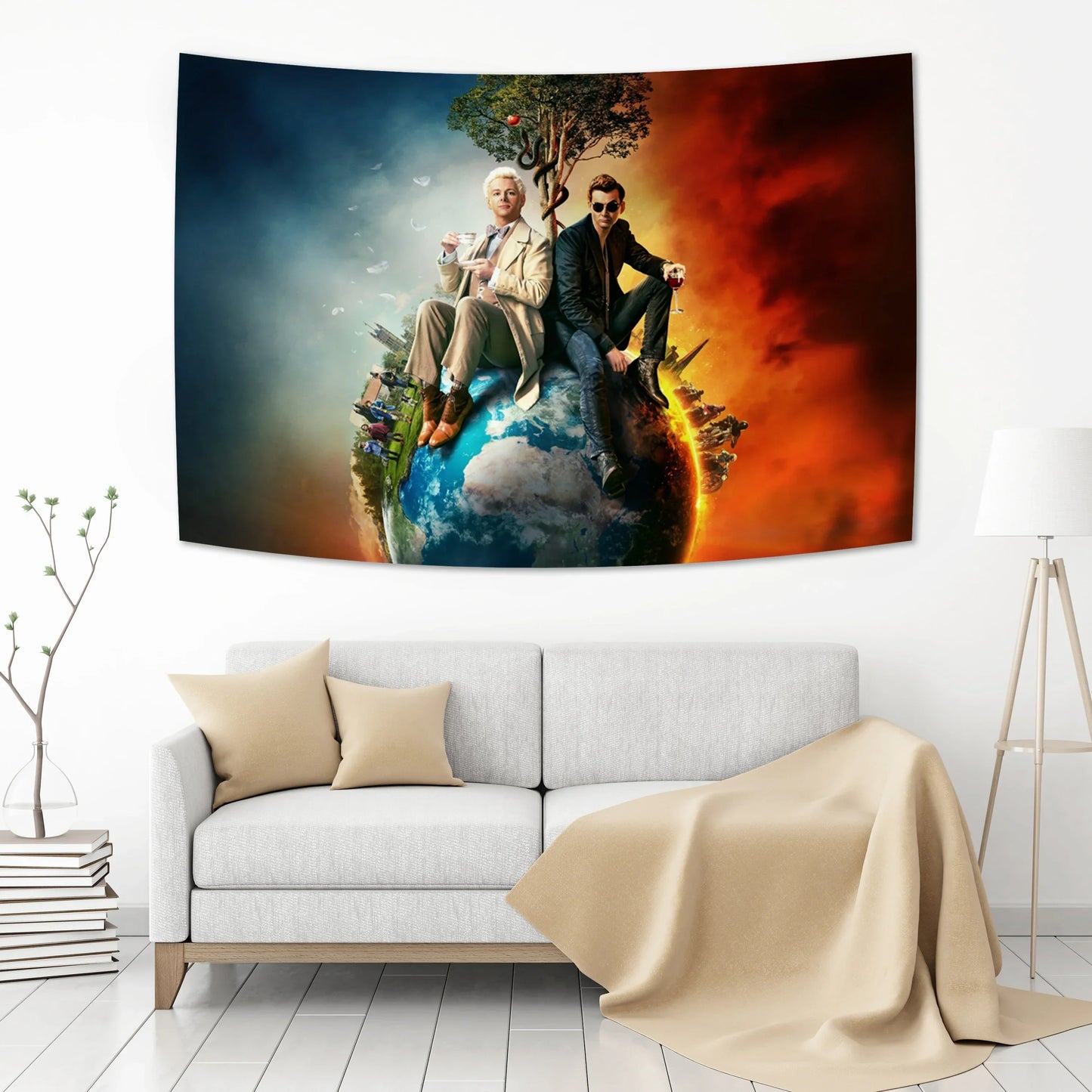 Decobites Psychedelic Canvas Tapestry for Bedroom Decor and Bedside Hangings