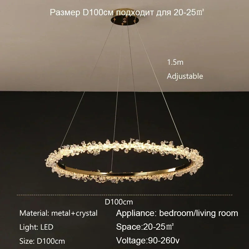 DecorBites™ Crystal Pendant Chandelier Modern Luxury Interior Decoration Lighting