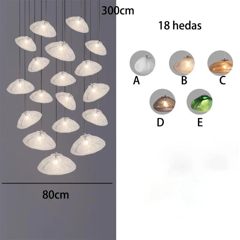 DecorBites™ Crystal Chandelier: Modern Home Stair Pendant Lamp for Living Room Interior Lighting