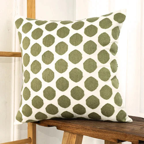 غطاء وسادة DecorBites™ مطرز من القطن والكتان على الطراز الياباني مقاس 45 × 45 سم