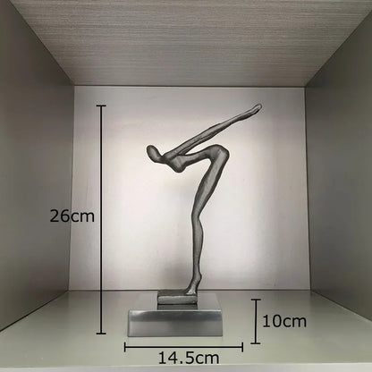 DecorBites™ Gymnast Statue Desk Ornament Metal Sculpture Room Decor