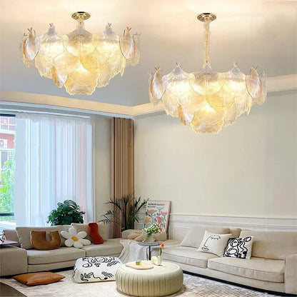DecorBites™ Glass Shell Ceiling Pendant Light Luxury Bedroom Decor Hanglamp