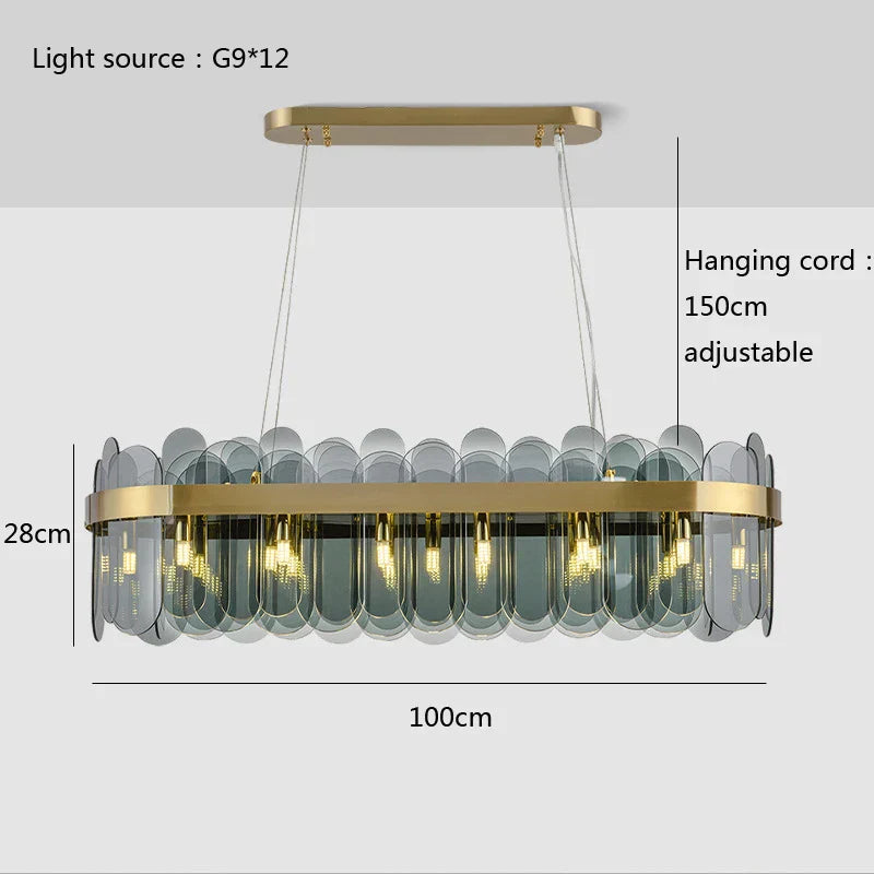 DecorBites™ Glass Chandelier for Ceiling: Elegant Lighting Solution for Dining Table
