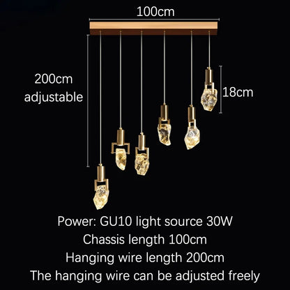 DecorBites™ Elegant Diamond Crystal Chandelier LED Light Fixture Gold Home Decor