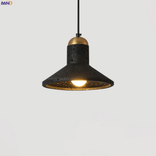 DecorBites™ Black Travertine LED Pendant Light for Minimalist Nordic Interior Decor