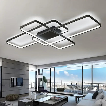 Nordic Square Led Ceiling Lights  for living dining room kitchen Bedroom black Ceiling lamp home decor lusters Light fixture