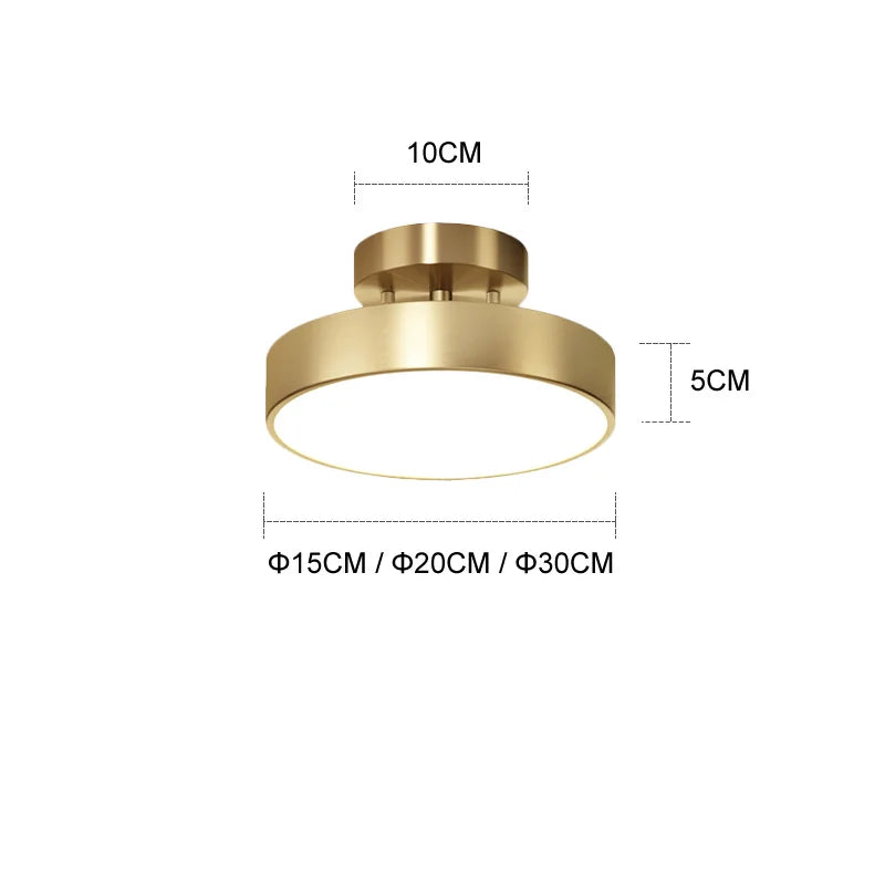 DecorBites™ Brass LED Ceiling Chandelier: Adjustable, Modern Fixture for Bedroom, Living Room, Kitchen, Aisle.