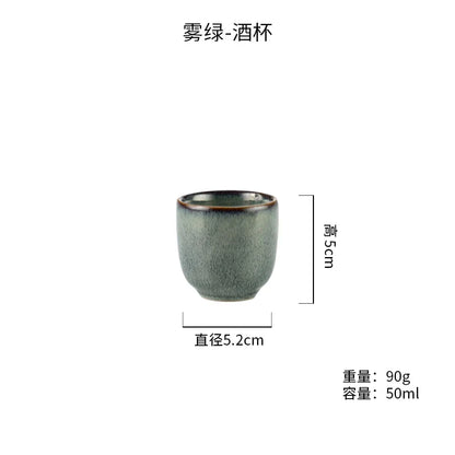 DecorBites™ Japanese Vintage Pottery Wine Set | Sake & Shochu Pot Commercial Dispenser