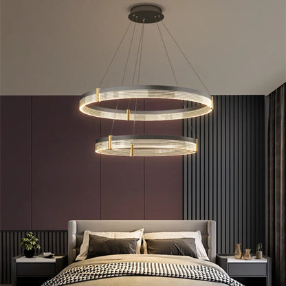 DecorBites™ Circle Chandelier Acrylic Shade, High-End Designer Hanging Lighting for Home and Restaurant