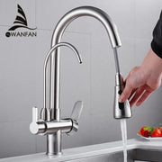 Grifo de cocina Decorbites™: Mezclador de fregadero de tres vías para grifo de filtro de agua