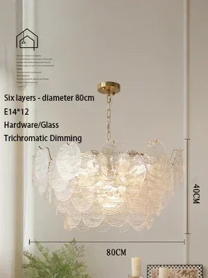 DecorBites™ LED Glass Chandelier Modern Minimalist Design Light Fixtures