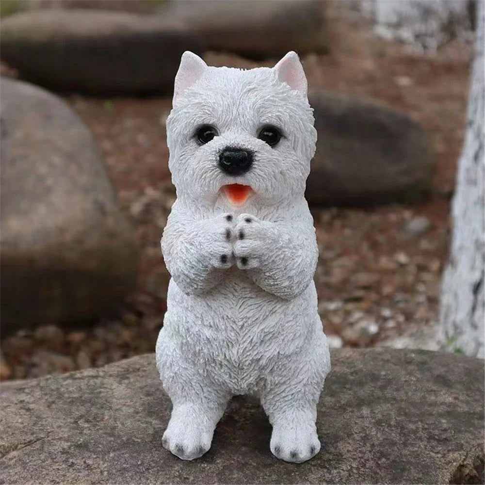DecorBites™ Dog Sculpture for Home Decor - Lifelike Resin Pup Figurine Craft