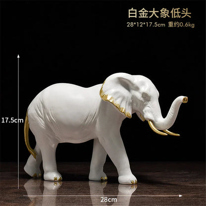 DecorBites™ Elephant Resin Sculpture: Luxury Animal Statue for Home & Office Decor