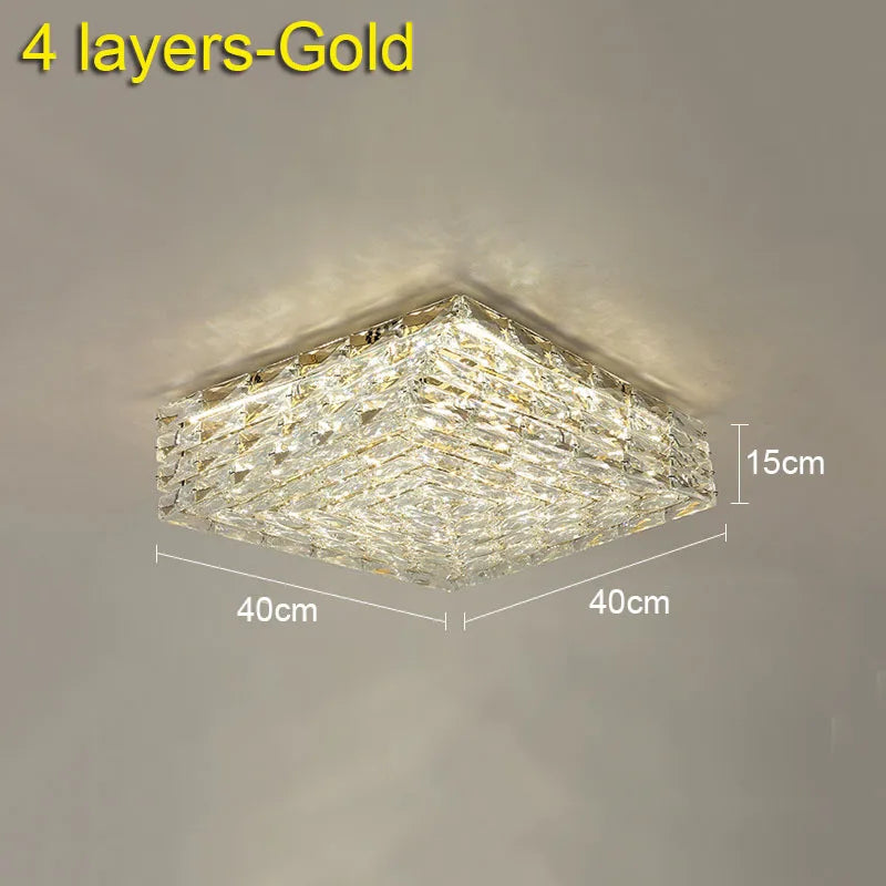 DecorBites™ Crystal Ceiling Lamp: Modern Minimalist Indoor LED Lighting for Living Room, Dining & Bedroom