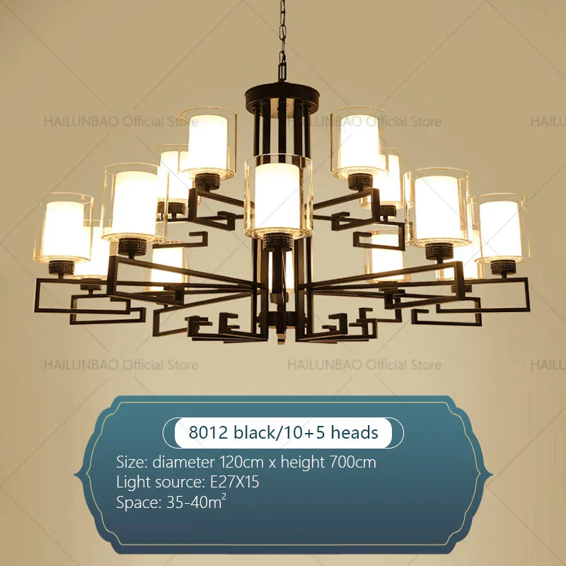DecorBites™ Chinese Style Luxury Living Room Chandelier for Elegant Homes