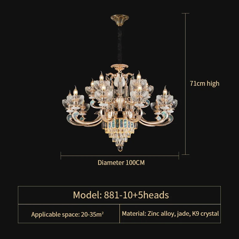 DecorBites™ Crystal Dining Room Chandelier: Elegant European Style Living Room Lamp, Bedroom Decor