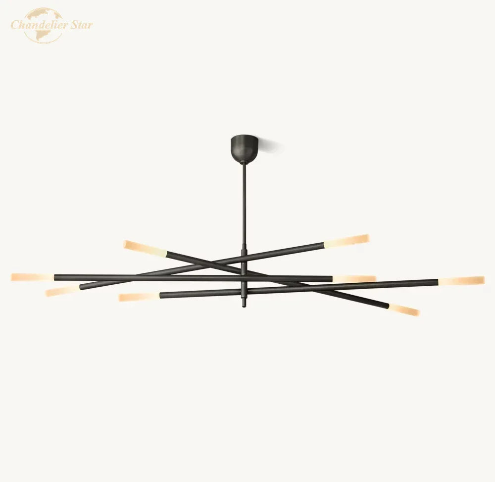 DecorBites™ LED Glass Chandelier with Etched Rods for Dining Room, Kitchen, Bedroom - Modern Pendant Lighting