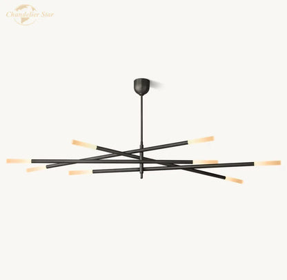 DecorBites™ LED Glass Chandelier with Etched Rods for Dining Room, Kitchen, Bedroom - Modern Pendant Lighting