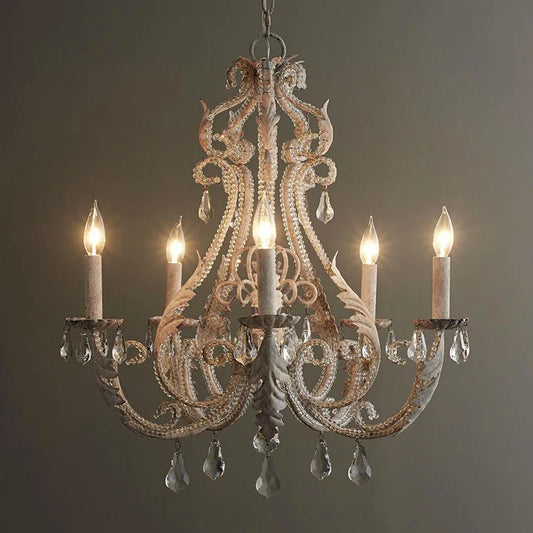 DecorBites™ Iron Crystal Chandelier for Living Room Dining Bedroom E14 Lighting