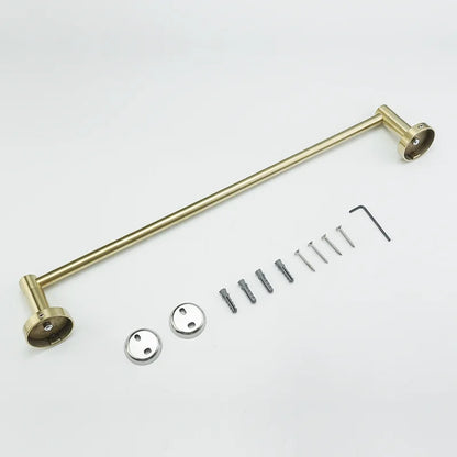 DecorBites™ Brushed Gold Bathroom Pendant Set: Toilet Brush Holder, Paper Holder, Towel Bar & More