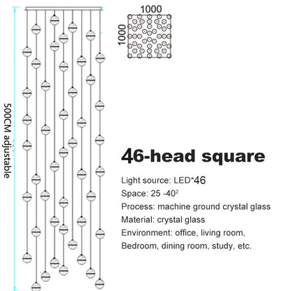 Lámpara de araña LED con bola de cristal DecorBites™ para decoración moderna de salas de estar y dormitorios