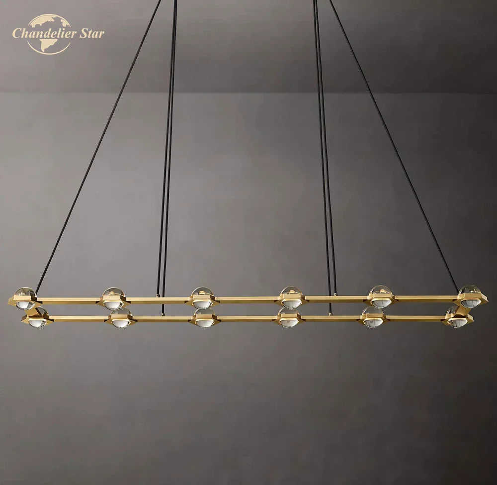 DecorBites™ Éclatant Crystal Chandelier - Luxe Rectangular Pendant Light for Home Décor