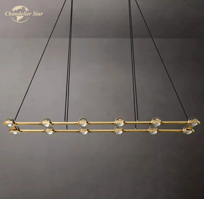 DecorBites™ Éclatant Crystal Chandelier - Luxe Rectangular Pendant Light for Home Décor