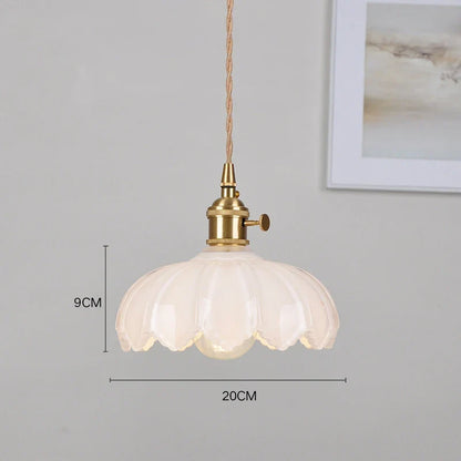 Vintage Shanghai Glass Pendant Light in Green or White