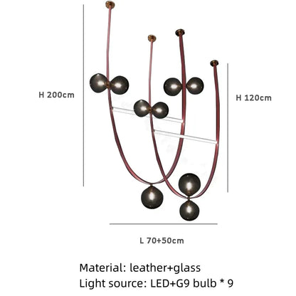 DecorBites™ Leather Chandeliers 2023 LED Minimalist Home Decor Lighting for Living Room