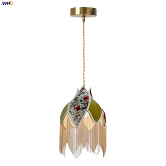 Lámpara colgante LED con borla colorida DecorBites™ para decoración del hogar y ambiente vintage