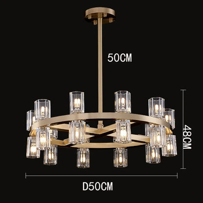 DecorBites™ Crystal Chandelier: Luxury Living Room & Dining Room Pendant Light