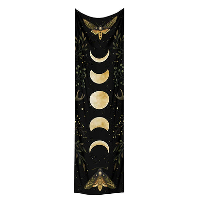 Moon Phase & Moth Tapestry Wall Hanging for Bohemian Home Decor by Decobites