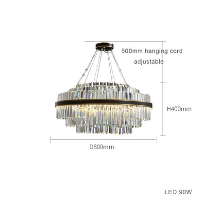 Lámpara de araña de cristal LED negra DecorBites™ para comedor, diseño de lujo